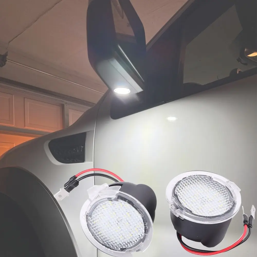 💡🚗 2Pcs LED Side Mirror Puddle Lights | Fits Ford F150/Edge/Expedition/Explorer/Flex/Taurus/Taurus X 2007-2020 ✅ 18SMD 6000K White ✅ IP66 Waterproof ✅ 13.5V Plug & Play | 10x Brighter Than OEM! Truck Mirror Lights