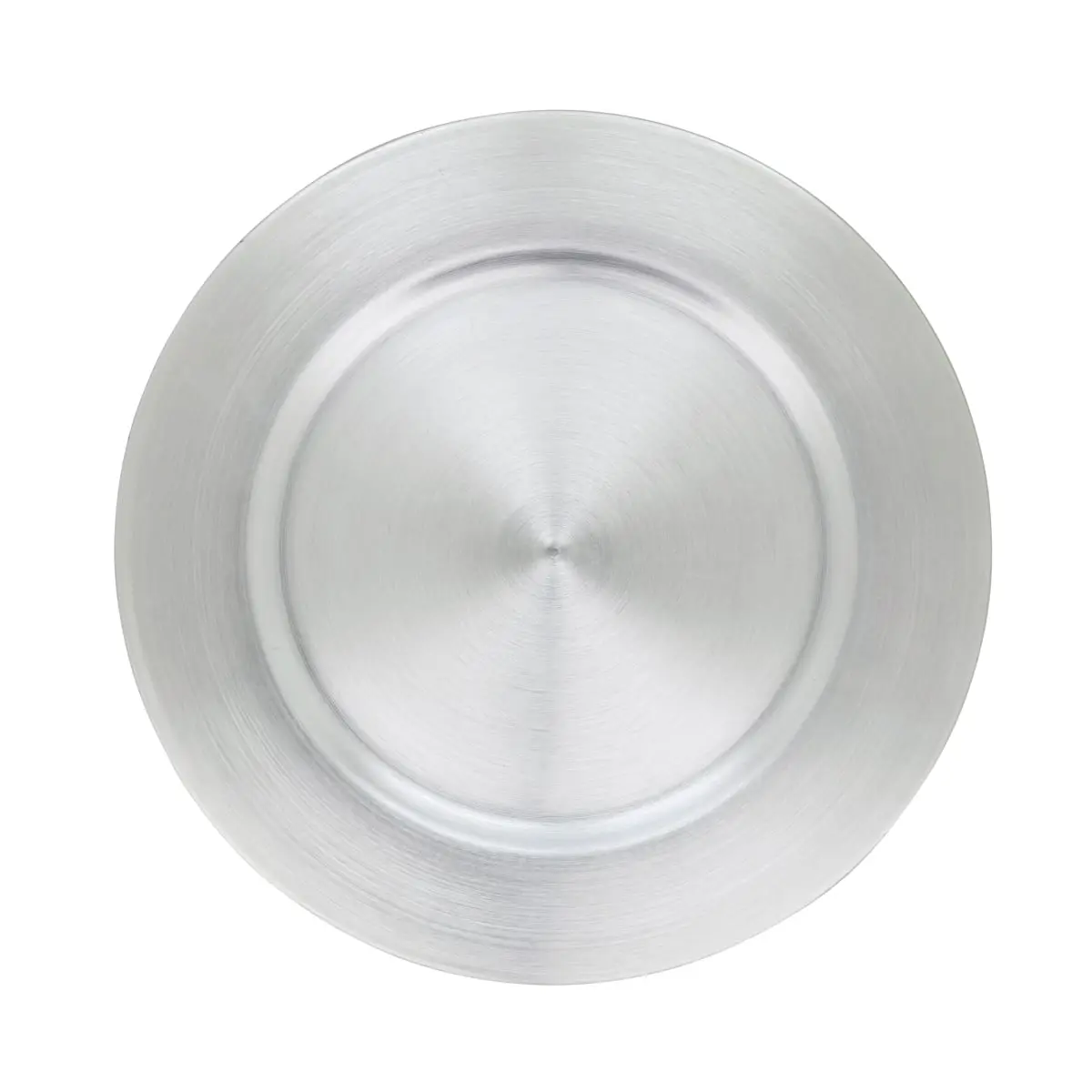 Saro Lifestyle CH001.S13R Classic Round Silver Solid Plastic Charger Plates - 13 in., Set of 4, Mix-and-Match Party Service Plates, Plastic Plates