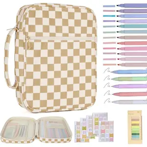 Women’s Bible cover; corduroy Bible case for girls; checkered large Bible cover with handle; Bible study supplies accessories; Christian gifts for women