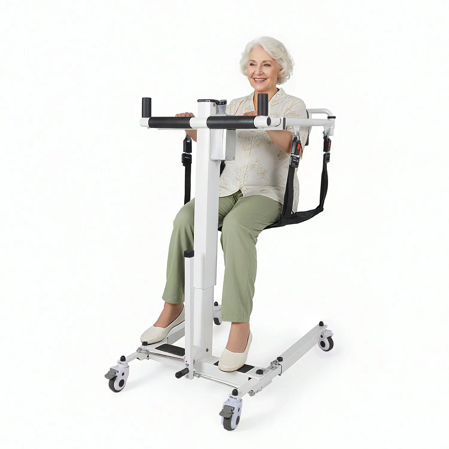 Patient Lift Transfer Chair - Electric Assist Lift Aid for Home Care Use - Portable Folding for Car - Transport Wheelchair for Seniors, Adults & Disabled