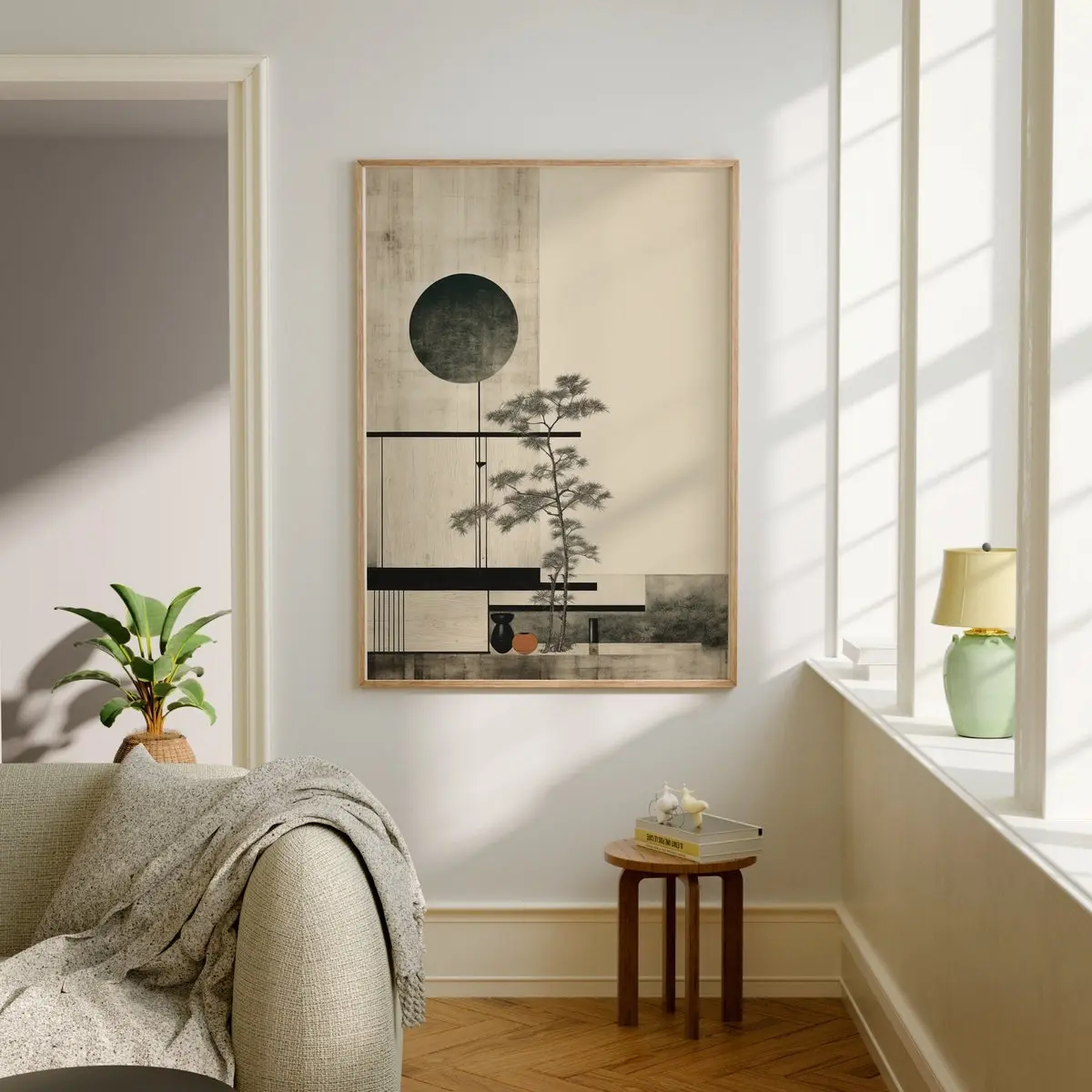 Unframed, Room Decor, Japandi Neutral Scandinavian Wall Art, Trendy Earthy Aesthetic, Wabi Sabi Spa Art Print