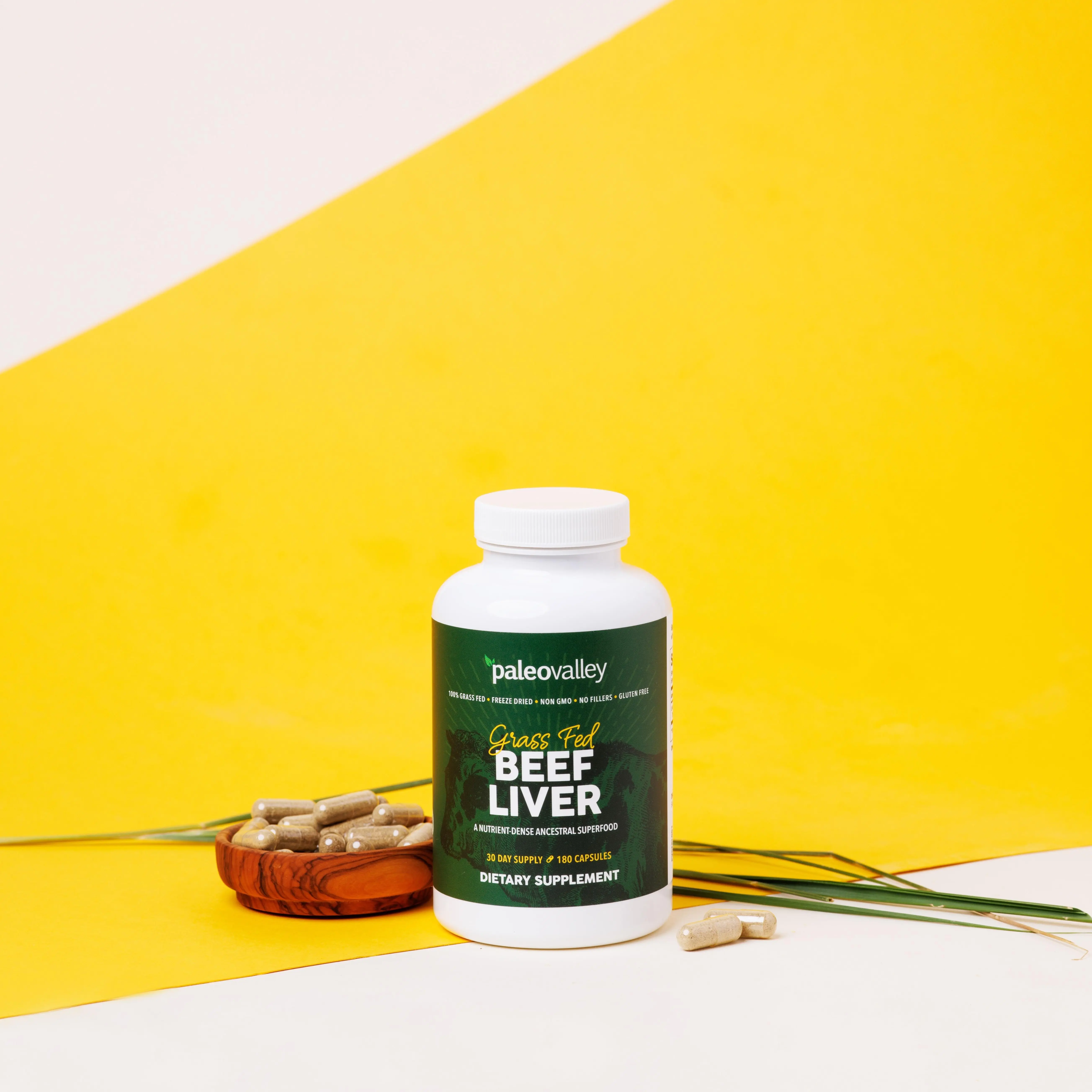 Paleovalley Grass Fed Beef Liver Capsules Women & Men, 100% Grass-Fed, Pasture-Raised & Freeze-Dried, Vitamin A & B, Ancestral Superfood for Energy, Immunity & Wellness – 30 Servings