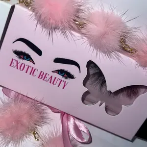 20mm Faux Mink Eye Lash Extensions with a Little Color Pop in a Mini Purse Lash Box.