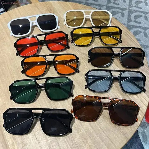 Men's Trendy Vintage Aviator Sunglasses Frames - 10/5-Pack Pilot-Square Hybrid, UV400 Lens, Light Weight, Casual Stylish Glasses, Classic Retro Shades, All Face Shapes, Cool Gifts for Guys, Outdoor Sports Accessory with Sun Protection