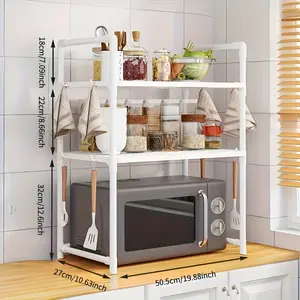 New heavy duty adjustable retractable microwave oven rack, kitchen finishing rack, microwave oven rack, microwave oven rack with storage function, microwave oven storage rack, kitchen storage and finishing, kitchen countertop storage, microwave oven rack