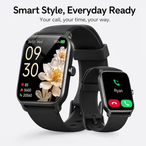 ArtCyber Smart Watch for Men and Women, 2.01” Full Touch Screen Fitness Watch with Call & Message Notifications, Activity Tracker, Heart Rate Monitor, Sleep Tracking, Alarm, Music Control, Compatible with iOS & Android