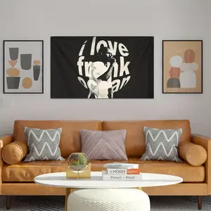 Frank Ocean's "I Love Frank" Music‑themed Flag Canvas, Clean Black‑and‑White Design, Ideal for Dorm, Bedroom, Party, Outdoor and Music Room Decoration
