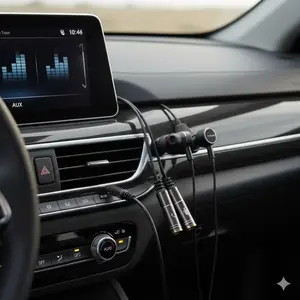 3.5mm Headphone Splitter with Microphone, 1 to 2 Audio Y Adapter for PC Laptop Tablet Phone Gaming, High Quality Aux Cable for Multi-Port Sharing and Streaming