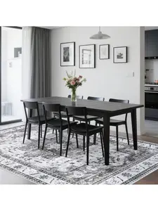 【Christmas Gift】Brown-4*6 feet  Faux Wool Boho Vintage Floral Printed Ultra Thin Low Pile Area Rug  Machine Washable Stain Resistant Pet Friendly Non Shedding Non Slip Bordered Floor Covering For Living Room Bedroom Kitchen