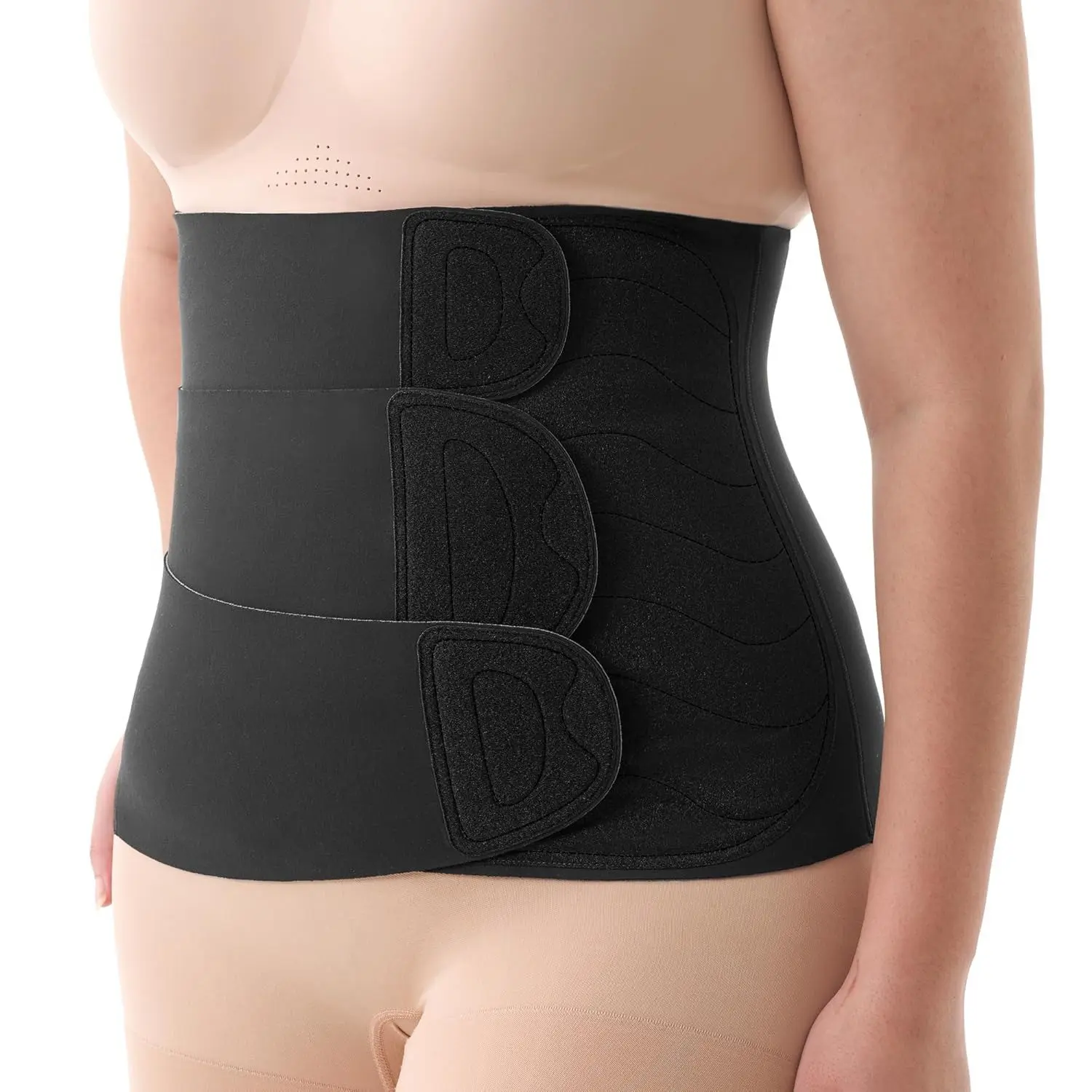 Postpartum Belly Band for C-Section and Vagittal Birth, Abdominal Binder with 3D Lifting & Ergonomic Back Support, Seamless Belly Wrap Shapewear, Body Shaper Postpartum, Adjustable Waistband