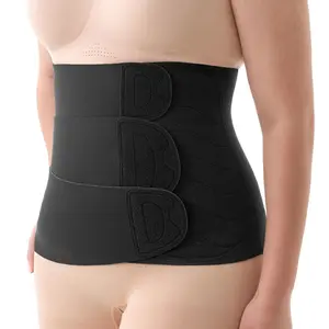 Postpartum Belly Band for C-Section and Vagittal Birth, Abdominal Binder with 3D Lifting & Ergonomic Back Support, Seamless Belly Wrap Shapewear, Adjustable Waistband