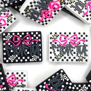 1pc MAMA 3.0 Silicone Focal Beads - DIY Beaded Supplies for Moms with Bowknot Crafting