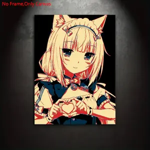 1 Piece/Set Frameless Canvas Painting Print Poster, Classic Comic Art, Nekopara Vanilla, Vibrant cartoon design. An ideal gift for Japanese anime enthusiasts, and ideal for bedroom, living room, kitchen, and other room decor