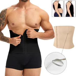 Menswear Waist Trainer Tops for Men Tummy Control Body Shaper Breatheable Stretchy Girdle Band Trimmer Belt Slim-Fitting Sports Fitness Underwear Breathable Shapewear Workout Fabric Compression Beige Plain Lingerie