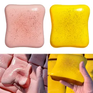 Bread Butter Squishy, Slow Rising Squishy, Stress Relief & Fidget for ADHD, Party Favor Gift (Yellow/Pink)