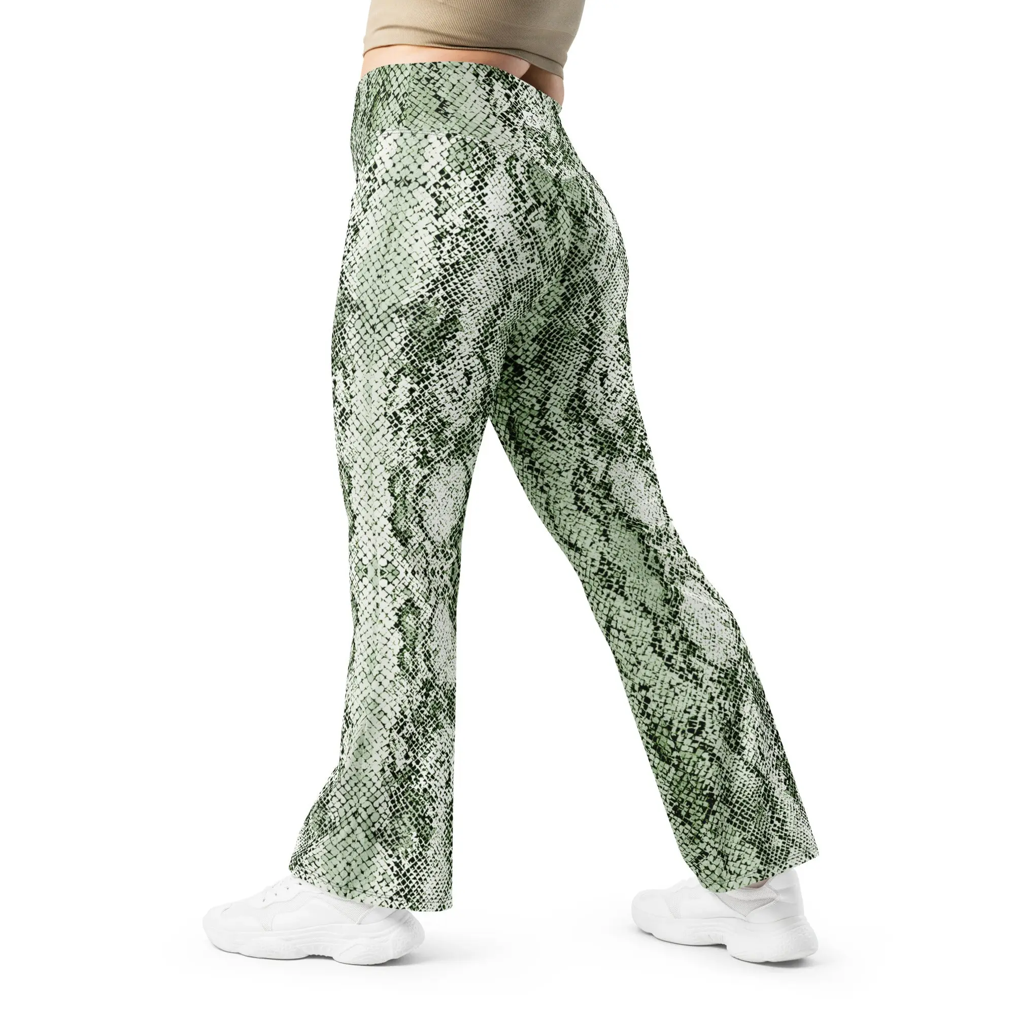 Sage Snake Skin Flare Leggings
