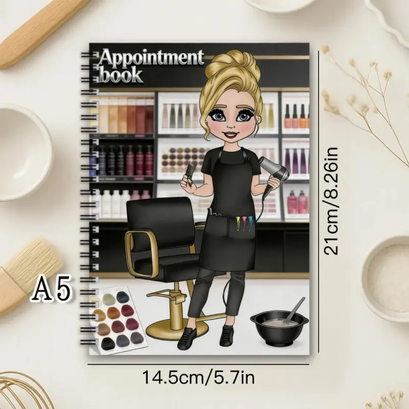 1 Pack Weekly Planner & Schedule Salon Appointment Book - Hairstylist Schedule Planner with Hair Dyeing & Styling Record Functions, Customer Management Book for Hair Salons and Nail & Spa Centers, Portable Appointment Tracker, Spiral bound planner