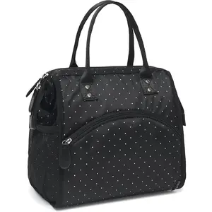 Insulated Lunch Bag for Women, Men, Large and , Handle, Work and Travel Tote and Meal Prep Organizer, Dot