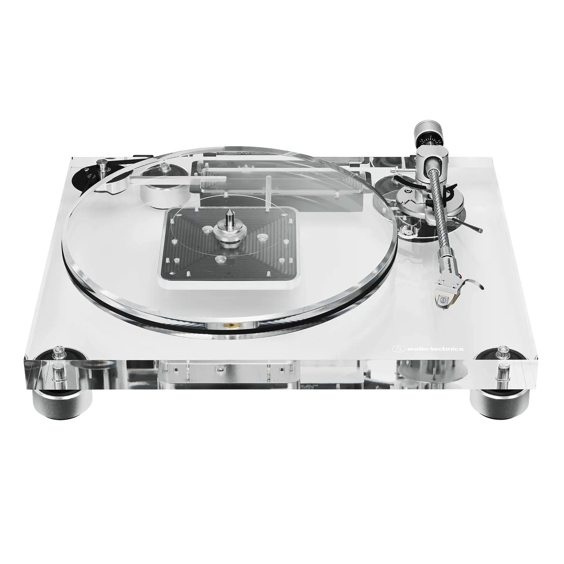 Audio-Technica AT-LPA2 Acrylic Turntable, Vinyl Record Player with Adjustable Tonearm for Musical Instrument Accessories Enthusiasts