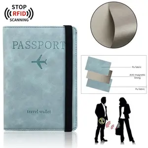RFID Blocking Passport Holder - PU Leather Travel Wallet with SIM Card Slot & Document Pockets |   Anti-Theft ID Protector for International Travel