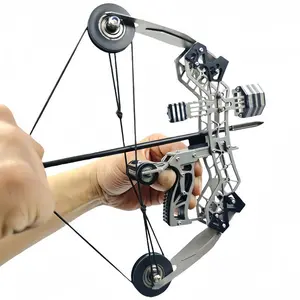 Mini Composite Bow 10.2" Stainless Steel | Beginner Archery Set with Arrows | Compact Practice & Gift