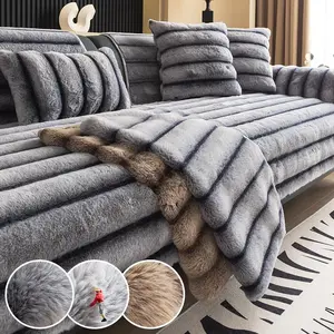 Solid Color Modern Suede Sofa Cover, 1 Count Non-slip Sofa Slipcover, Soft Comfortable Sofa Protector, Soft Furniture Protector for Home Living Room Decor, Sofa Couch Covers