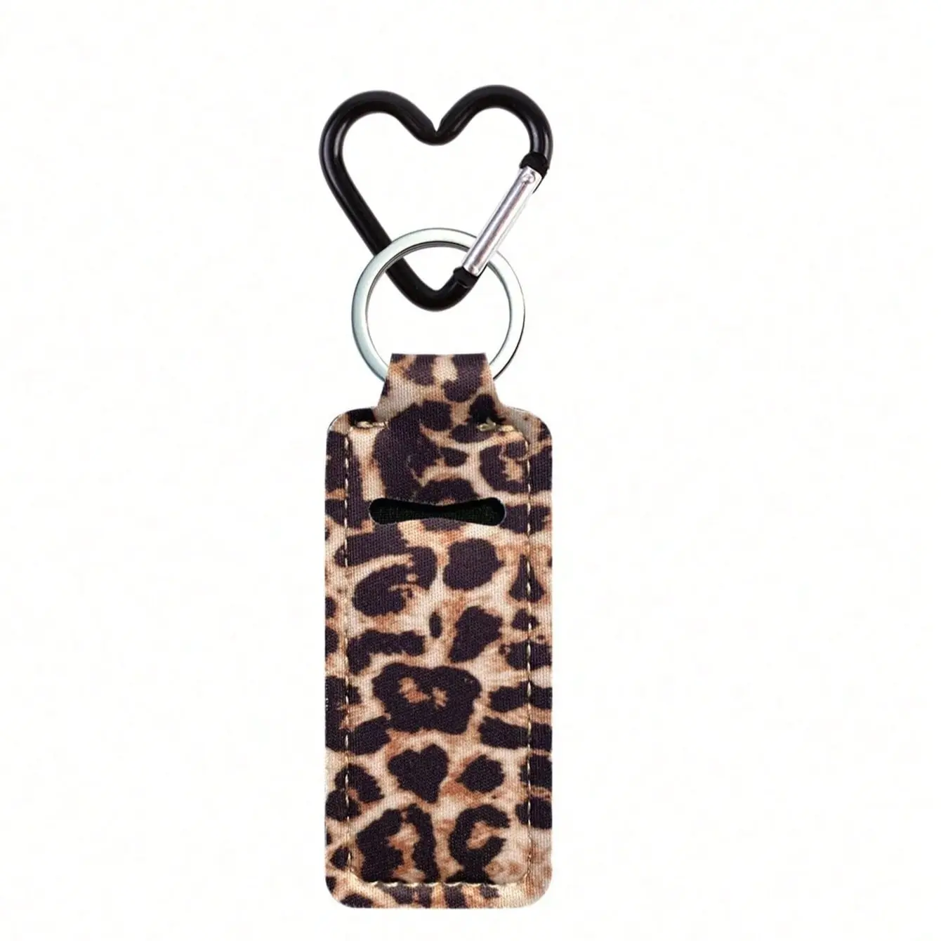 Women's Leopard Print Lipstick Keychain, Extensible Lipstick Case, Animal Print Design, Durable Fashion Cosmetic Storage, Keychain For Bags, Stylish Keyring, Aesthetic Keychain