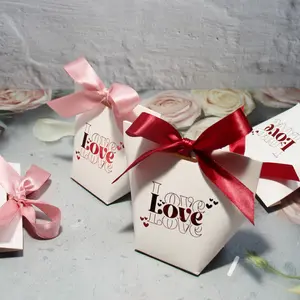 Romantic Love Wedding Candy Box Set, Valentine's Day Party Chocolate Gift Boxes, Bridal Shower Favors Packaging, 8pcs