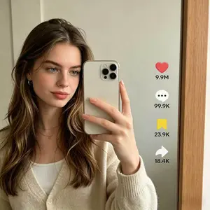 2PCS Cute Social Media Icon Stickers – Heart, Comment, Share & Bookmark Vinyl Decals, Waterproof Aesthetic Stickers for Car, Mirror, Laptop & Room Decor