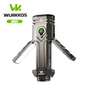 Wurkkos HD02 | Magnetic Foldable Flashlight with Quad Beam, 3200 Lumens, Spotlight/UV Light/Green Laser& Wing Light