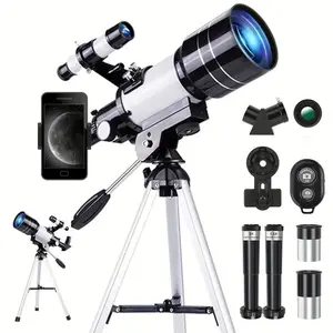 150x Telescope, 70mm Aperture, High Magnification, Portable Astronomical Telescope, Tripod Phone Stand, Eyepiece, Barlow Lens, Ideal Christmas Gift