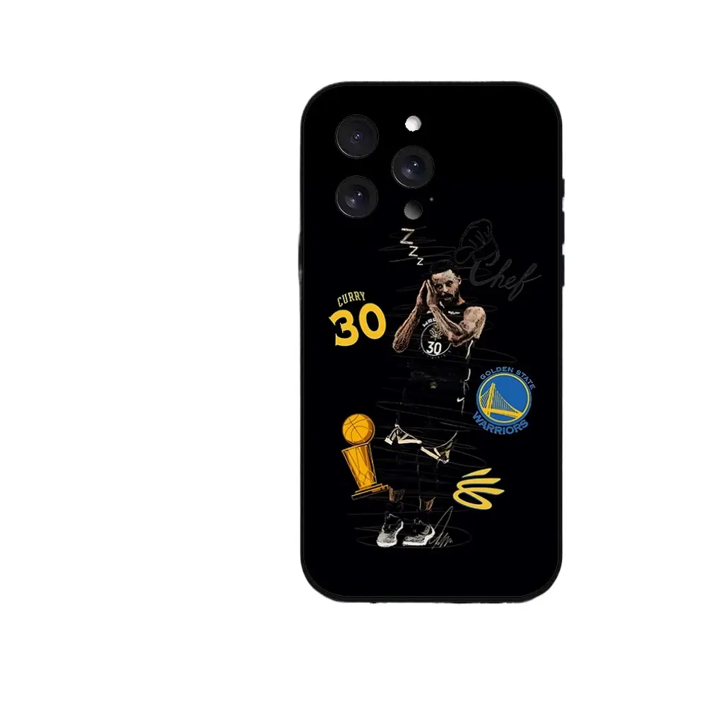 Stephen Curry Basketball Star Pattern Liquid Metal Protective Phone Case - Compatible with iPhone 17/16/15/14/13/12, Black - Offers Protection for Smartphone, Handheld, and Cellphone Devices
