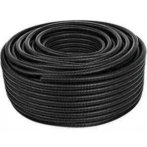 American Terminal 20 Ft 1/4" Split Wire Loom Conduit Polyethylene Tubing Black Color Sleeve Tube