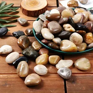 Polished River Pebbles Decorative Garden Stones, 1000/1500g Rain Stone Gravel, Fish Tank Landscaping, Potted Plant Moisture Retention, Garden Edging Border