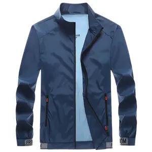 Father’s Day Gift Ideas — Men’s Casual Sports Jacket with Stand Collar, Zipper Pockets, Lightweight Windproof Everyday Outerwear