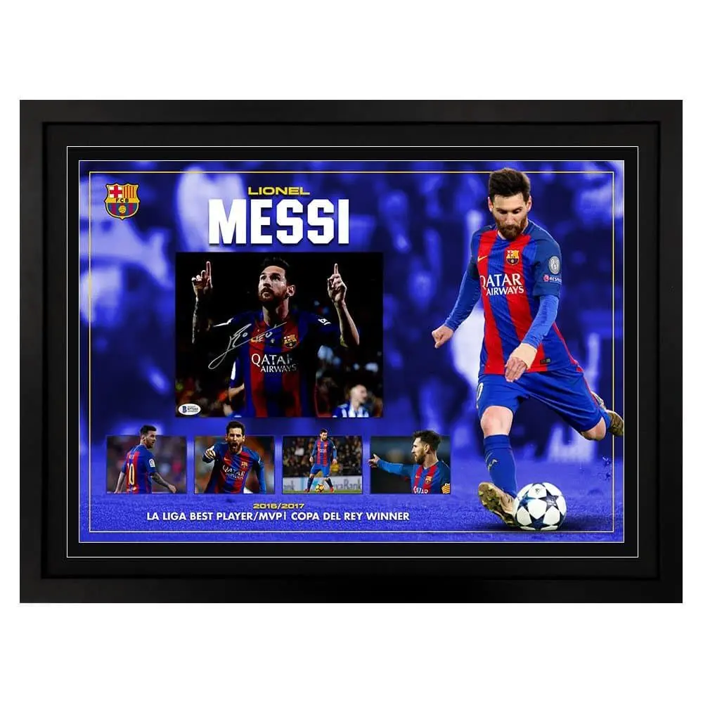 Lionel Messi - Barcelona 20162017 Signed Display  Poster, Best Gift For Fans ( Unframed - Print Only )