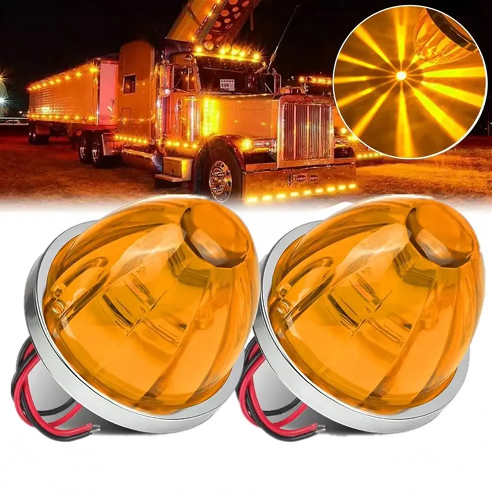 2PCS LED Watermelon Lights - Truck Accessories, 2 Lights for Sides, LED Blinker, Clearance Lamp, Turn Signal Indicator for Lorry Trailer Pickup Truck