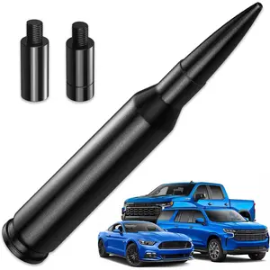 Universal Car Antenna Replacement 5.5 Inch Rugged Billet Aluminum Black Compact Robust Easy Installation Superior Reception for AM FM Bands - Automotive