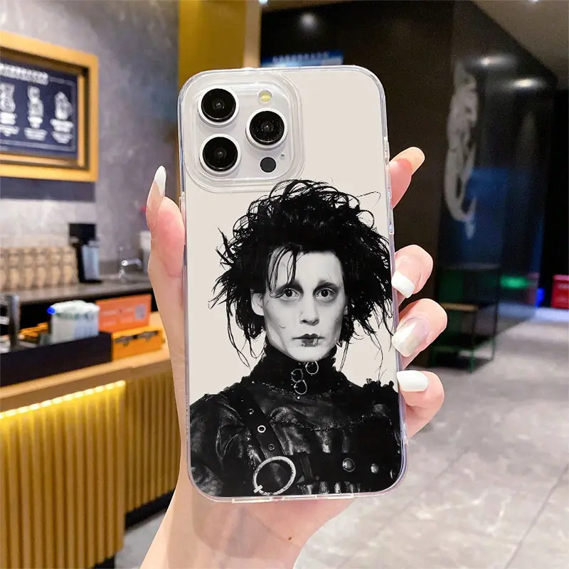 Edward Scissorhands Tpu Anti-Drop Phone Case for iPhone 6-16 Pro Max, Durable Protective Cover, Ideal Gift for Women & Teens