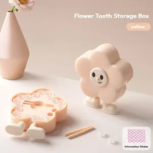 Cute Flower Tooth Storage Box with Tweezer – Aesthetic Keepsake Organizer for Girls, Moms & Room Decor