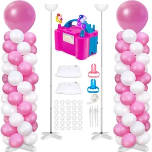 Balloon Column Stand and Balloon Pump, 9 Feet Balloon Stands for, Balloon Column kit for Baby Shower Graduation Birthday Wedding