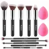BEAKEY 10pcs+2pcs Tap Paw 10-Brush + 2-Sponge Brush Combo - 10+2 Pieces Cosmetic Tools for Beginners,familyfun