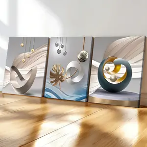 3-count wooden frame canvas, Wooden Wall Art, modern geometric pattern art, Geometric Print, Modern Home Decoration, fashionable abstract art decoration, exquisite living room decoration, family poster, suitable for bedroom, office and corridor decoration