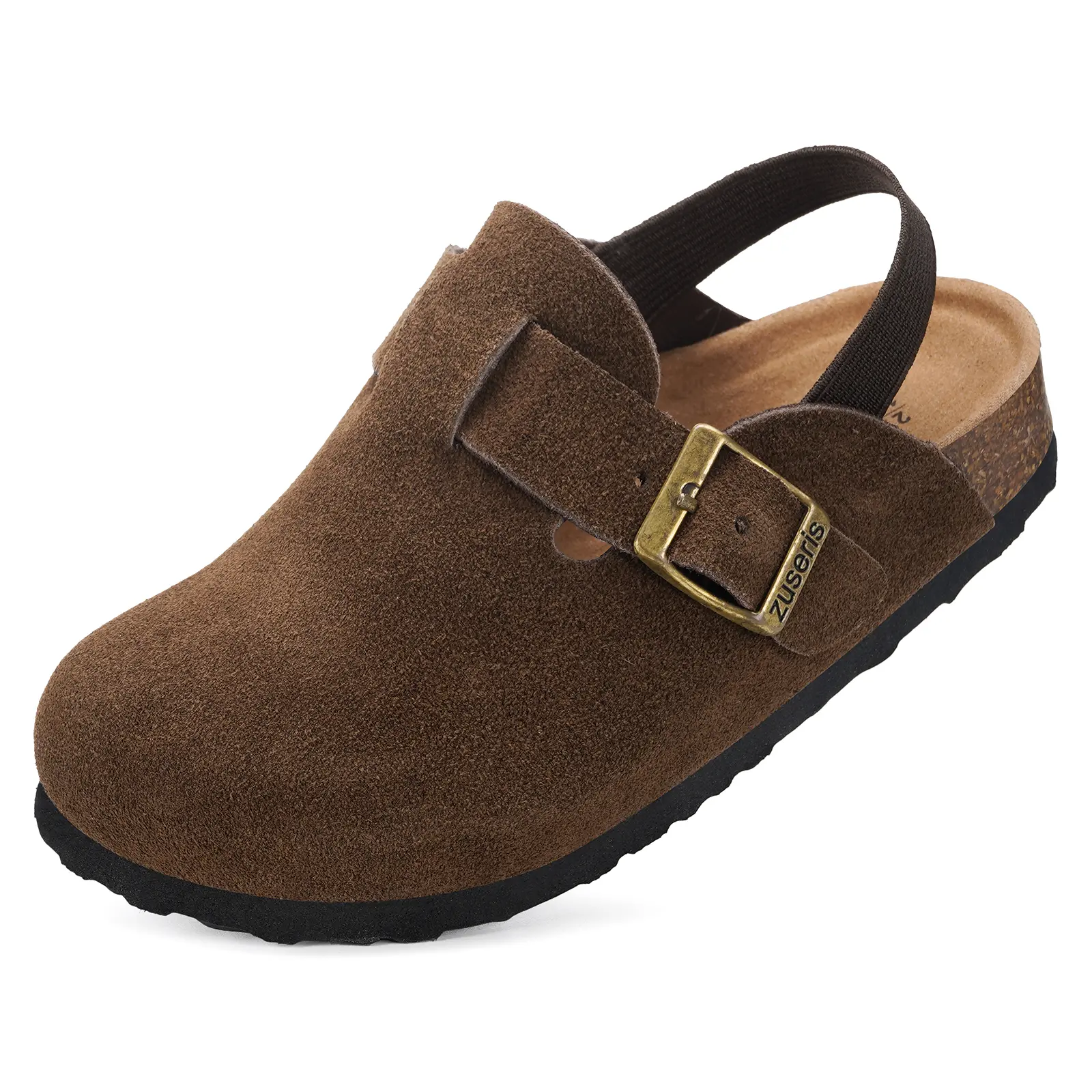 Kids Suede Clogs Toddler Clogs Boys Girls Cork Footbed Sandals Potato Shoes Leather Slip On Mules Adjustable Buckle