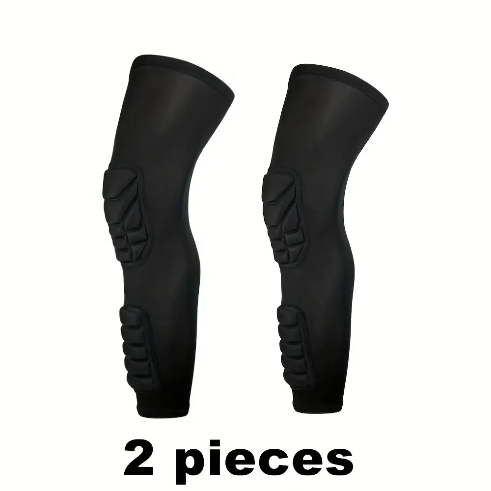 1 Pair (2pcs) Compression Knee Pads Long Basketball Leg Sleeve Men Women Teens All Contact Sport Calf Knee Brace Soccer Gym Leggings