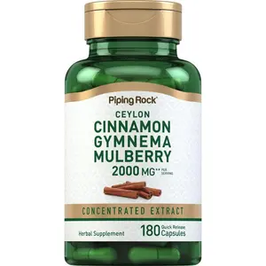 Piping Rock Ceylon Cinnamon Gymnema Mulberry Complex | 2000mg | 180 Capsules | Herbal Supplement | Concentrated Extract | Non-GMO, Gluten Free