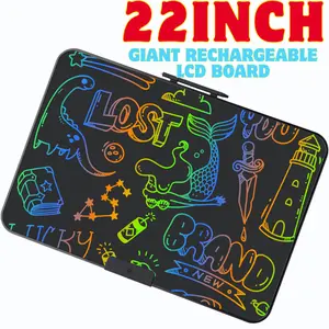 22" Educational LCD Writing Tablet for Kids 3–9, Type-C Rechargeable, Mess-Free Drawing & Learning Pad, Flexible Liquid Crystal Screen, Over 200,000 Erasures, Portable & Eco-Friendly Digital Drawing Board