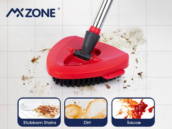 Scrubber Mop Head for O Cedar RinseClean 2 Tank System, Spin Mop Scrub Brush Head Replacement, Hard Bristle Bathroom Cleaning Brush, Tub Scrubber