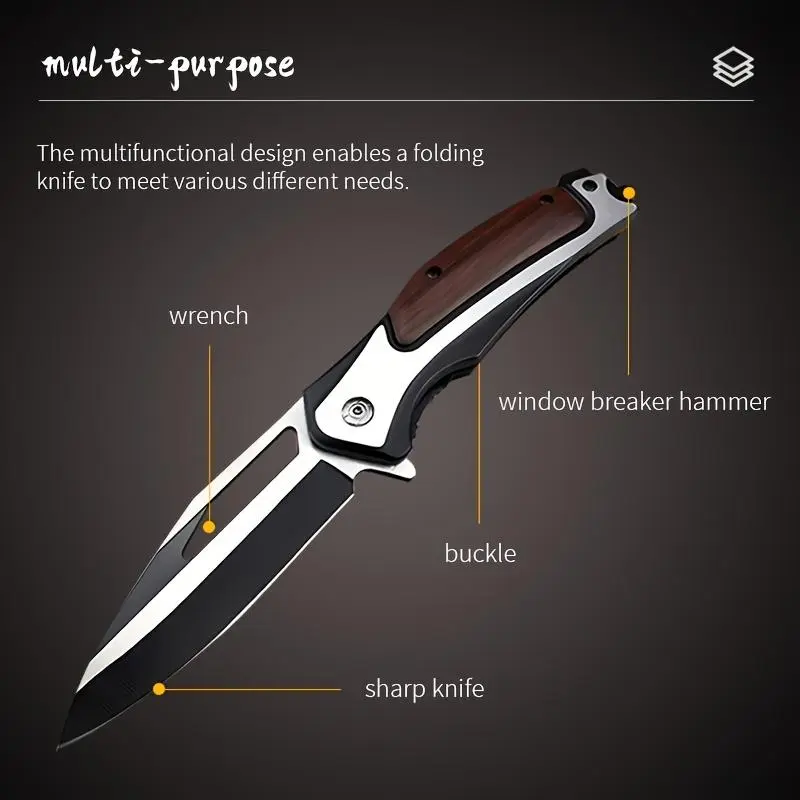 3.93-inch Sharp Kitchen Fruit Knife with Handheld Grip - Multi Functional Portable Utility Tool for 3.93" Fruit Cuts, Outdoor Camping, Ideal Gift for Men
