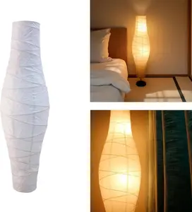 Paper Floor Lamp Shade White Rice Paper Lampshades Replacement Lamp Cover Floor Lamp Cover Replacement for Bedroom Living Room (White_C)
